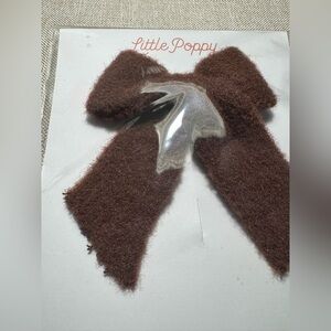 Little Poppy Co - Brown Fuzzy Bow Clip